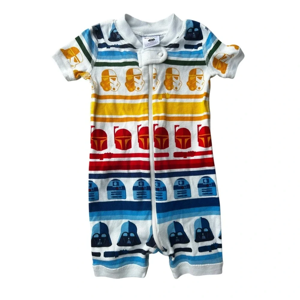 Hanna Andersson Star Wars Baby Pajamas Zipper One Piece Shorts Size 60cm 3-6 Mos